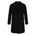 thumbnail image 4 of Olyvenn Stylish Mens Trench Coat Slim Fit Notched Collar Fall Winter Single Breasted Pea Coat Warm Soft Overcoat Black 6, 4 of 6