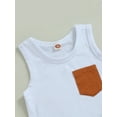 thumbnail image 5 of Wassery Toddler Baby Boys Summer Clothes Set , Sleeveless Round Neck Chest Pocket Vest Tops + Drawstring Short Pants Outfit 0-3T, 5 of 8