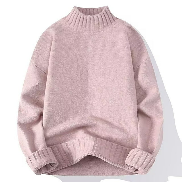 RKSRN Chandail pour Homme Automne Hiver Chaud Hiver Décontracté Mode à Blocs de Couleur Design à Manches Longues Col Rond Chandail Doux Ample Chandails