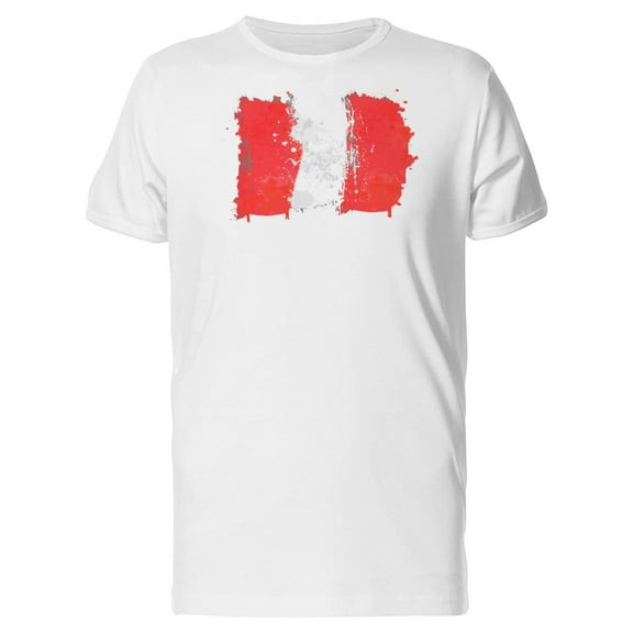 Brush Painted Peru Flag T-Shirt Men -Image by Shutterstock, Male Large