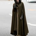 thumbnail image 2 of Honeeladyy Women Gothic Hooded Open Front Poncho Cape Coat Outwear Jacket Cloak Brown L, 2 of 9