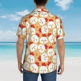 thumbnail image 6 of Xecao Cartoon Chicken print Hawaiian shirt - a stylish short-sleeve button-down for men, perfect for casual beach and tropical outings., 6 of 9