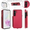 thumbnail image 6 of for Samsung Galaxy A35 Crossbody Wallet Phone Case with Card Holder&Zipper, Back Flip Folio PU Leather Kickstand Card Slots Double Magnetic Clasp Shockproof Case for Women Girls,Red, 6 of 8