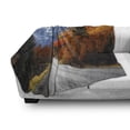 thumbnail image 3 of Fall Soft Flannel Fleece Throw Blanket, Highway Through the Countryside American Landscape Snowy Mountains Foliage Travel, Cozy Plush for Indoor and Outdoor Use, 50" x 70", Multicolor, by Ambesonne, 3 of 6