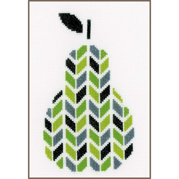 Vervaco Counted Cross Stitch Kit Pear 5.6" x 8.8"