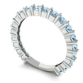 thumbnail image 2 of 1.2 ct Brilliant Round Cut Natural Swiss Blue Topaz 14k White Gold Eternity Band SZ 9, 2 of 6
