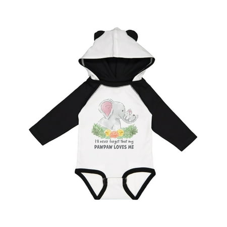 

Inktastic I ll Never Forget That My Pawpaw Loves Me with Cute Elephant Gift Baby Boy or Baby Girl Long Sleeve Bodysuit