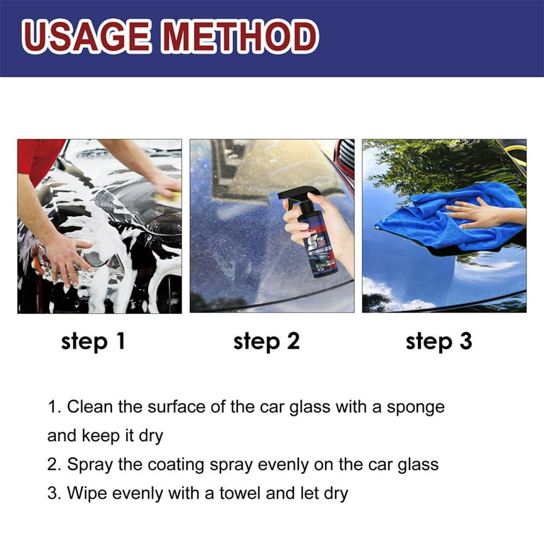 3 In 1 Hydrophobic Cleaner Multi-Functional Coating Renewal Agent Car  Coating Agent Spray High Protection Quick Coating Spray
