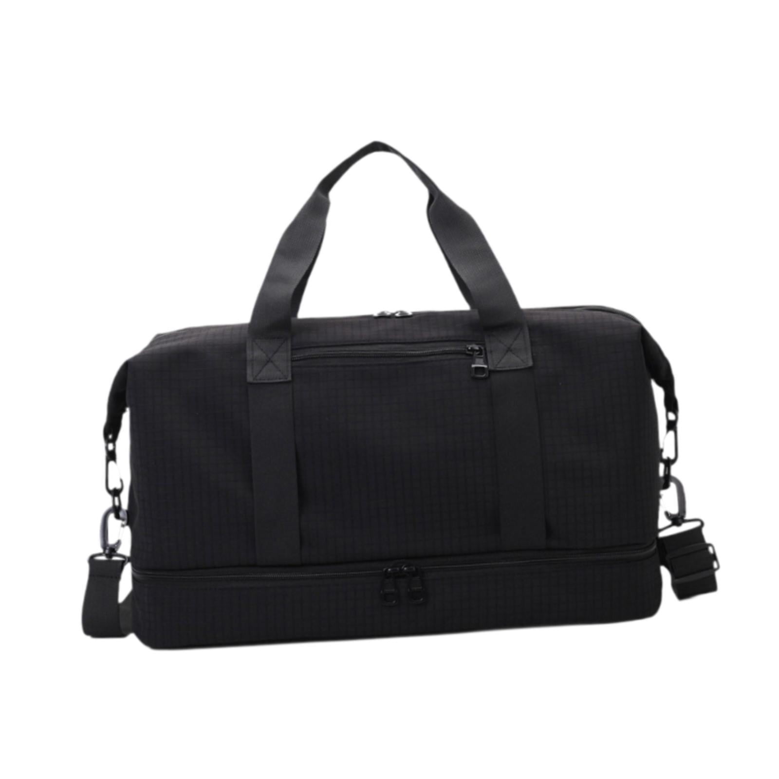 Segolike Airlines Gym Bag Mini Duffel Bag Tote Weekend Bag Personal Item Bag Underseat Carry on Bag for Women Men Holiday Trips Hiking Black