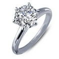 thumbnail image 3 of Lafonn Classic Sterling Silver Platinum Plated Lassire Simulated Diamond Ring (1.28 CTTW), 3 of 5
