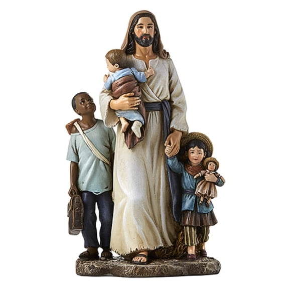 Avalon Gallery 7" “Welcome The Stranger” Jesus Statue by Michael Adams – Inspirational Religious Sculpture