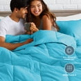 thumbnail image 5 of Bare Home Down Alternative Comforter Set - 3-Pieces - All Seasons - Queen, Aqua, 5 of 10