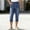 *Dark Blue, variant on Women's Faux Denim Slim Fit Elastic Waist Capri Pants with Pockets, Casual Cropped Trousers Dark Blue,Womens Plus XL