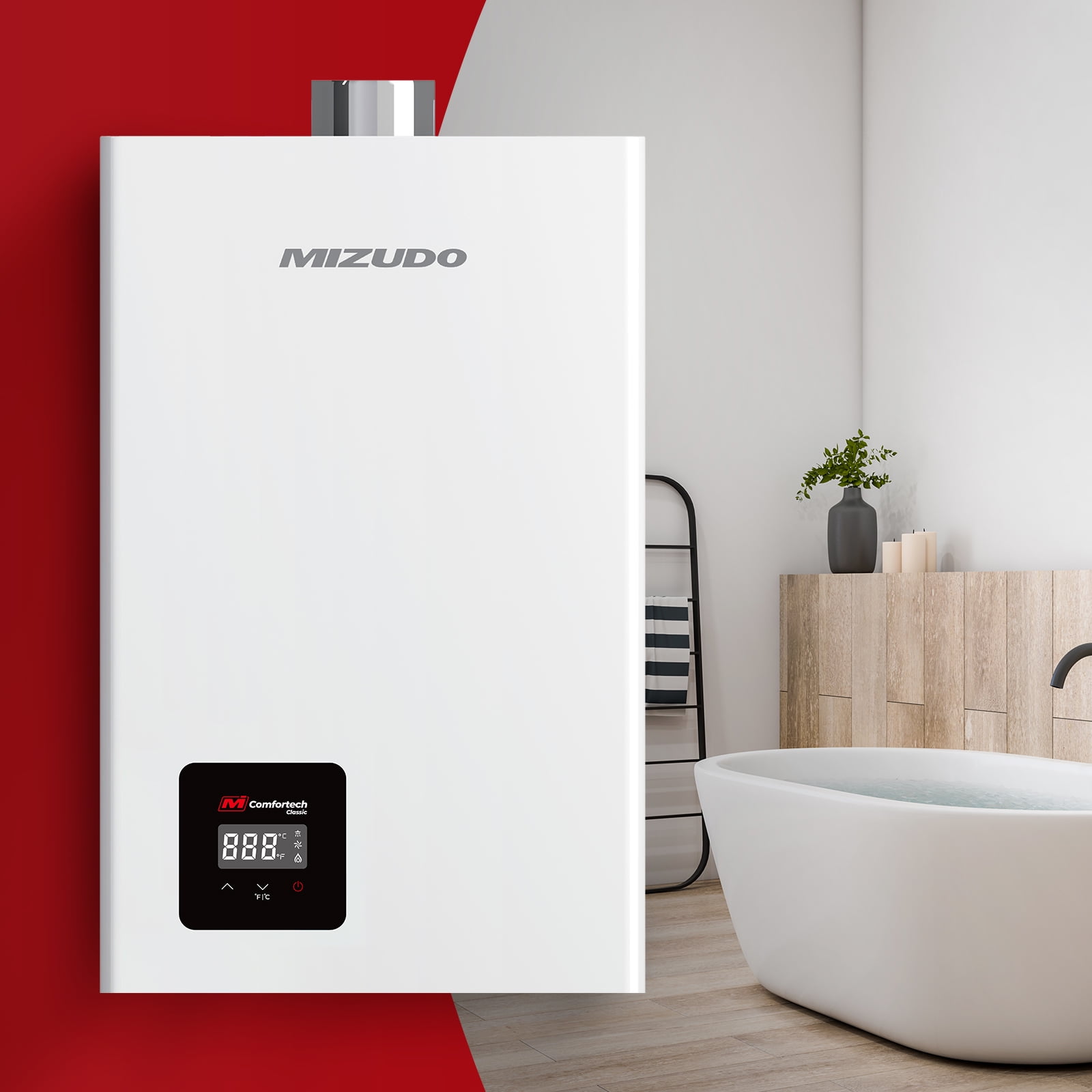 MIZUDO 4.3 GPM Tankless Water Heater Natural Gas Instant Hot Water