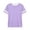 Purple, variant on lnmuld Cute Tops for Girls Striped Short Sleeve Tee Casual Comfortable Blend Shirt for Everyday Play and School Wear Color:Purple,Size:6-7 Years
