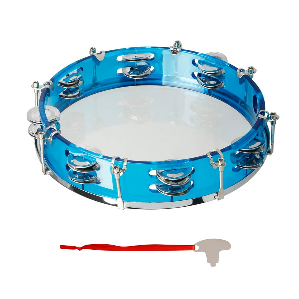 walmeck 10 Inch Hand Held Tambourine Double Row Tambourine Drum Set Percussion Instrument