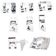 thumbnail image 1 of Juego de pies de prensatelas de 8 piezas, Kit de pie para máquina de coser, guía ajustable, carpeta de sesgo, pie de presión de dobladillo enrollado kenally  HA2008-00B, 1 of 6