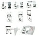 thumbnail image 1 of Juego de pies de prensatelas de 8 piezas, Kit de pie para máquina de coser, guía ajustable, carpeta de sesgo, pie de presión de dobladillo enrollado Eigraketly  HA2008-00B, 1 of 6