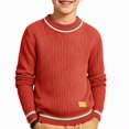 thumbnail image 2 of Afuyipoi Boys Turtleneck Pullover Sweater Knit Top for Kids Size 0-11Y Fall Winter Layering Outfit Red Size 4T, 2 of 2