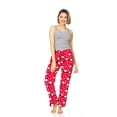 thumbnail image 1 of Women's Super-Soft Plush Fleece Pajama Bottoms/Printed Lounge Pants, Red White Penguins - Large, 1 of 6