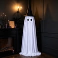 thumbnail image 3 of WYBXZ Freestanding Halloween Ghost Porch Decor 3ft Black Yard Ornament for Outdoor Lawn Spooky Holiday Prop Fall Lawn Accents, 3 of 8