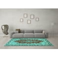 thumbnail image 3 of Ahgly Company Indoor Square Persian Turquoise Blue Traditional Area Rugs, 3' Square, 3 of 4