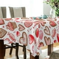 thumbnail image 3 of GZHJMY Valentine's Day Love Heart Tablecloth, Rectangle Waterproof Washable Polyester Table Cover for Picnic Dinner Holiday Party Decor, 60 x 108 Inch, 3 of 7