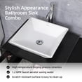 thumbnail image 5 of Eclife 36"W x 20"D x 32"H Black Bathroom Vanity Cabinet Sink Combo White Square Tempered Glass Vessel Sink with Side Cabinet with Faucet Drain High Definition Mirror Set, 5 of 14
