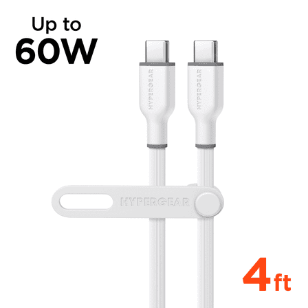 HyperGear Flexi PRO USB-C to USB-C Cable 4ft White