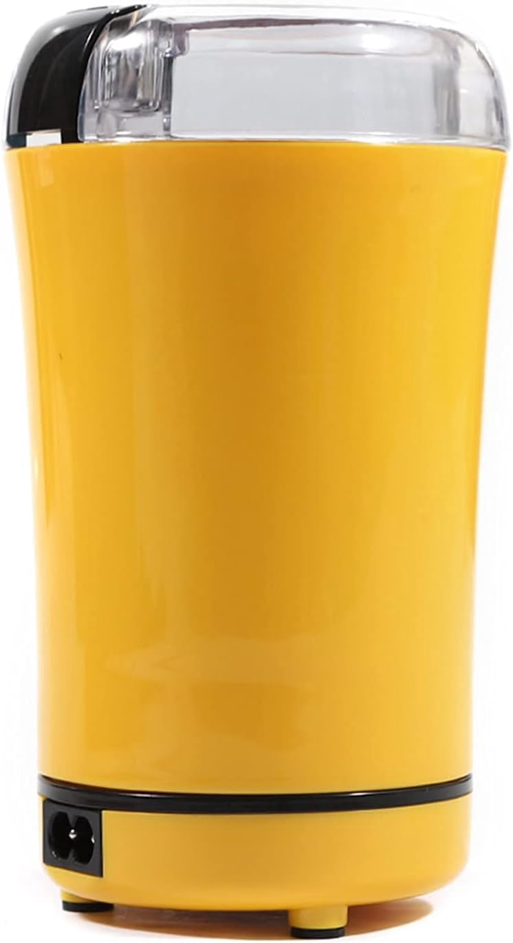 Electric Coffee Grinder-Electric Blade Spices, Fast Coffee Grinder with Stainless Steel Blade, Coffee Grinders Grain Mill Small Grinder For Beans Grains 6.69 inch 150W (Yellow)