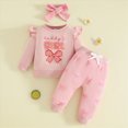 thumbnail image 2 of TOWED22 Baby Girl Toddler Outfits Clothes Long Sleeve Soft Sweatshirt + Elastic Waist Pants 2pcs Set for Playground Daily(Pink,3-6 M), 2 of 9