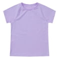 thumbnail image 3 of Alvivi Girls Short Sleeves Casual Shirt Kids Dry-Fit Athletic T-shirts for Sport Fitness Running Light Purple 5-6, 3 of 5