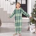 thumbnail image 6 of Soft Big Kids Onesie Pajamas Cozy Loose-Fit Jumpsuits for kids with Pockets for Christmas Lounge & Play Green Tartan Pattern, 6 of 8