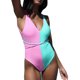thumbnail image 3 of Jumpingount Traje de baño para mujer, sin mangas, espalda baja, tirantes cruzados, traje de baño para vacaciones en la playa, traje de baño a la moda, Ropa interior Rosado azul S Jumpingount AP010462-01, 3 of 6