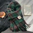 thumbnail image 4 of Knit Plaid Scarf for Women, Oversized Soft Fringe Winter Scarf Shawl, 160x60cm,160*60cm,1, 4 of 60