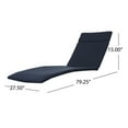 thumbnail image 3 of GDF Studio Olivia Outdoor Wicker 3 Piece Armless Adjustable Chaise Lounge Chat Set with Cushions, Multibrown and Navy Blue, 3 of 13