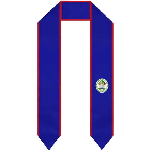 DABOYOZHZH Belize Flag Graduation Shawl Sash Stole Wraps Scraf For International Study Pride Women Men