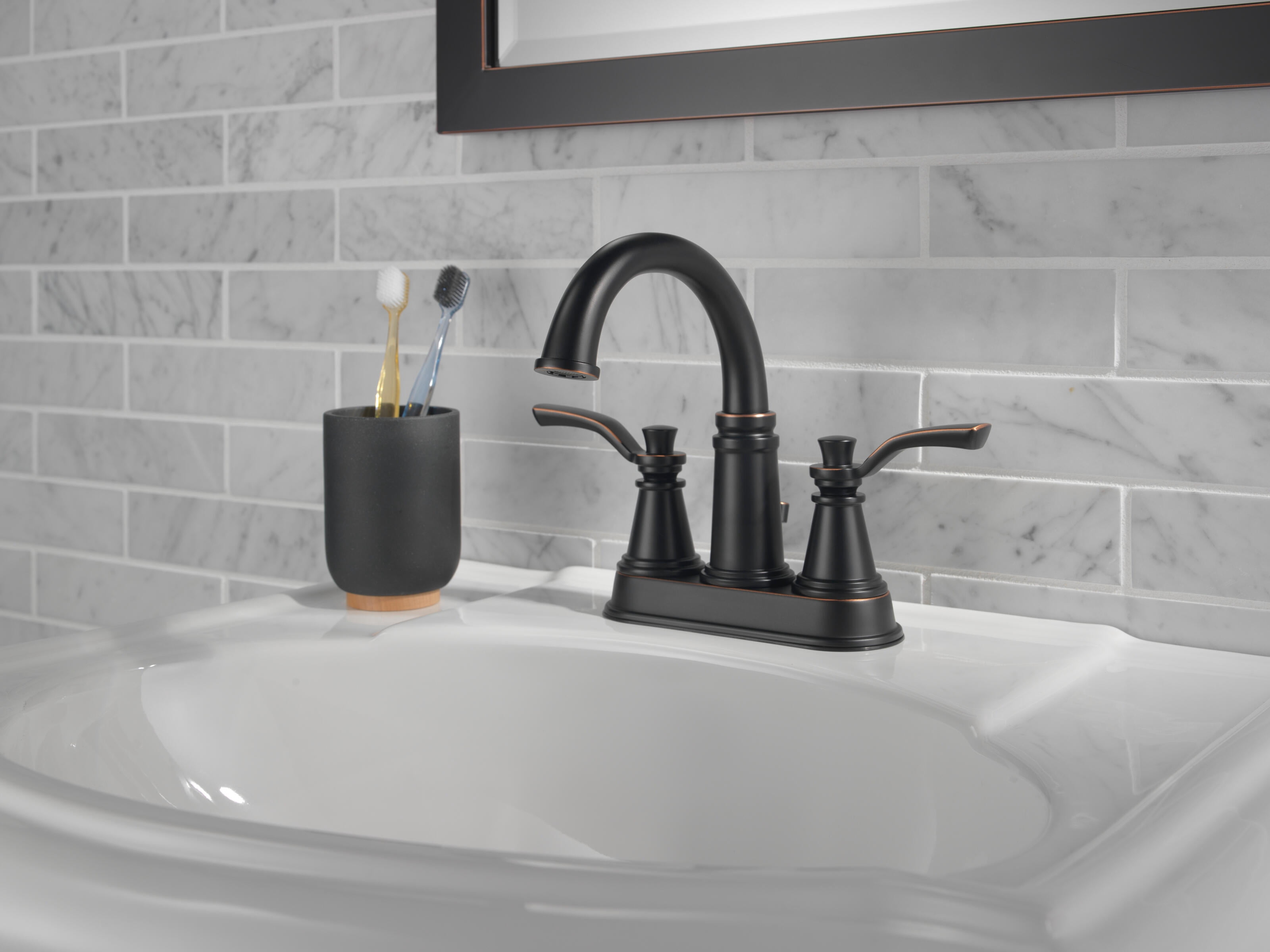 Better Homes & Gardens Two Handle Centerset Bathroom Faucet in Oil Rubbed Bronze