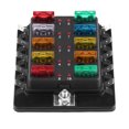 thumbnail image 4 of Qiilu 10 Way Circuit Blade Fuse Box Block Holder With LED Warning Light Kit For Car Van Boat Marine, Blade Fuse Box, Blade Fuse Holder, 4 of 7