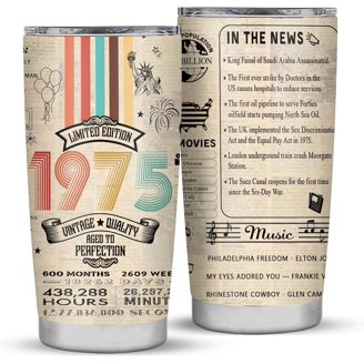 Shqiueos 50th Birthday Tumbler – 40oz Stainless Steel ‘In My Fifties Era’ Cup With Straw & Handle