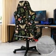 thumbnail image 3 of SCRAWLGOD Butterfly Leaf Mushroom Print Black Print Gaming Chair Cover with Armrest Cover, Washable Office Gaming Chair Cover with Armrest Cushion Breathable Protective Slipcover for Rotating Chair, 3 of 7