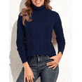 thumbnail image 5 of PrettyGuide Women's Turtleneck Sweater Long Sleeve Cable Knit Sweater Pullover Tops, 5 of 6