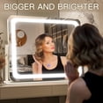thumbnail image 2 of Vanity Mirror with Lights 22''x19'' Makeup Mirror with Lights,Vanity Mirror Touch Screen with 3-Color Lighting,Dimmable,for Vanity Desk Tabletop- White, 2 of 14