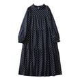 thumbnail image 2 of Ovzne Robes Grande Taille pour Femmes aux Formes Robe Femme Robe à Manches Longues Ample Imprimée à Pois Robe Grande Taille Robe à Manches Longues Imprimée Liquidation, 2 of 7