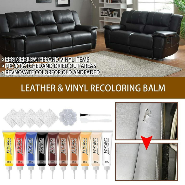HomChum Leather Repair Kit, 5 Colors(2Pack) Vinyl Repair Kit for Furniture,  Sofa, Jacket, Boat Seat, Leather Repair Kit for Couches, Car Seat to