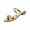 Gold, variant on Women's Open Toe Flat Sandals Two Band Slip On Casual Slides Sandals for Summer Beach, Silver Size 6