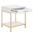 thumbnail image 4 of Home Square Wood End Table in White Gloss and Gold Plated Base - Set of 2, 4 of 7
