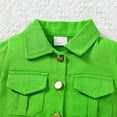thumbnail image 6 of Zwiiyzr 3-8Y 2Pcs Baby Girl Shorts Summer Outfits Short Sleeve Button Down Shirt Coat + Shorts Sets Green, 6 of 7