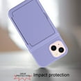 thumbnail image 2 of Allytech Case for iPhone 13 5G 6.1" Cover with Credit Card Holder ID Slot, Dual Layer Anti-Scratch Back Card Pockets Skin Cover with HD Tempered Glass Screen Protector for iPhone 13 2021, Lightpurple, 2 of 5