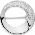 thumbnail image 1 of Sterling Silver Rhodium-Plated Polished Cz Circle Pin Brooch (26.52 X 26.5) Made In Thailand -Jewelry By Sweet Pea, 1 of 6